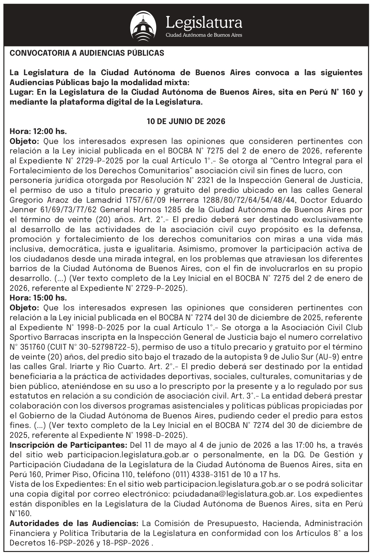 Audiencia Pública