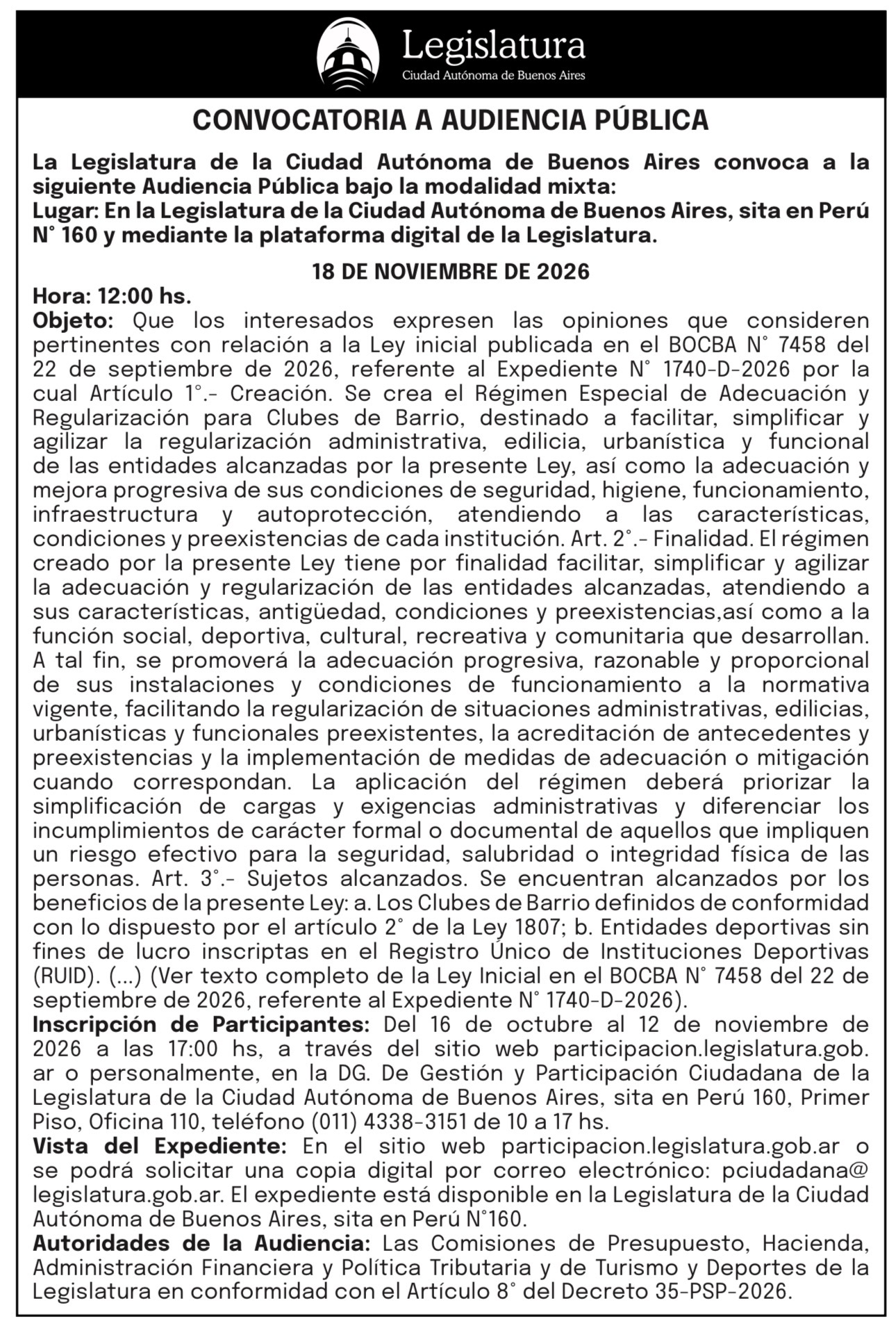 Audiencia Pública 